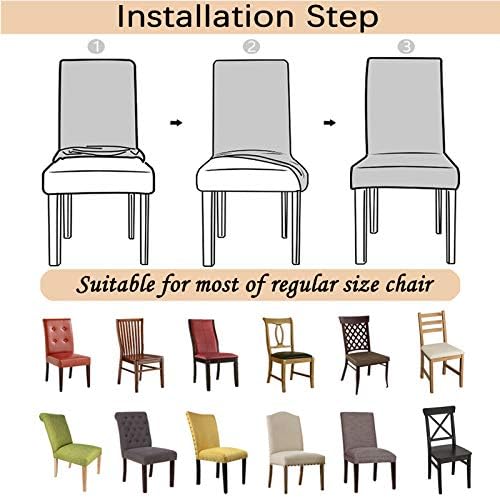 4 Pack Dining Chair Covers Stretch Spandex Protector Slipcovers Navy Blue