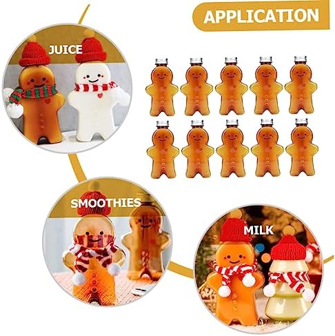VALICLUD 10pcs Christmas Gingerbread Beverage Bottles