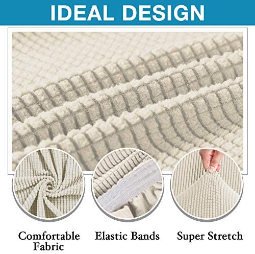 Flamingo P Stretch Ottoman Cover Biscotti Beige