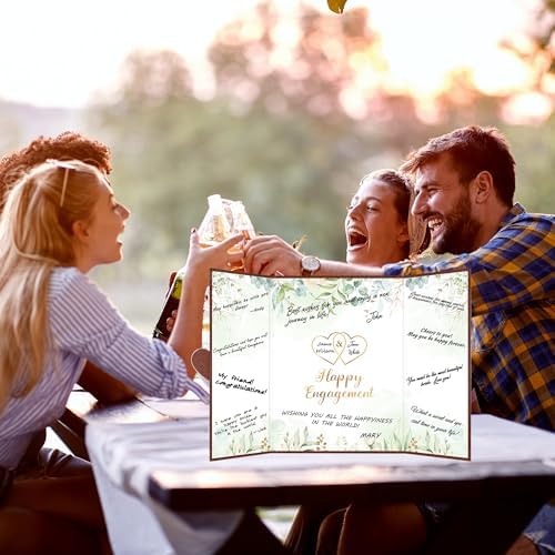 DARUNAXY Sage Green Engagement Guest Book