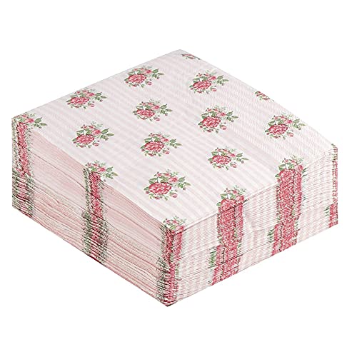 Juvale Vintage Pink Roses Floral Napkins
