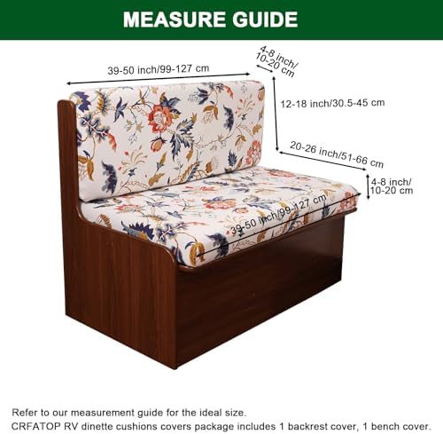 CRFATOP 2 Piece RV Dinette Cushion Slipcover Set