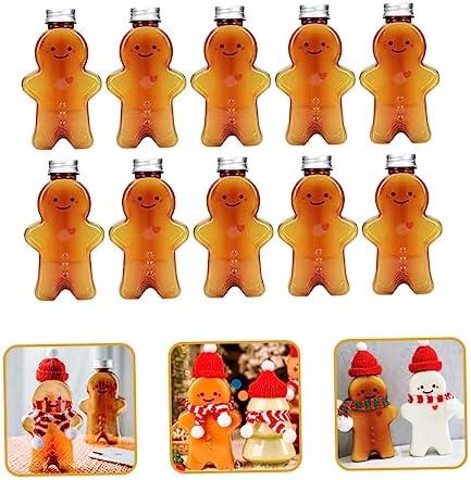 VALICLUD 10pcs Christmas Gingerbread Beverage Bottles