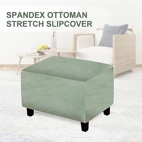 2025 Wear Resistant Sofa Ottoman Cover Stretch Fit Foot Stool Slipcover