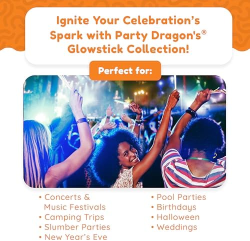 Glow Fever 1200pcs Glowsticks Party Pack with 8 Sticks and Connectors