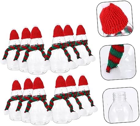 ORFOFE 4pcs Christmas Snowman Beverage Bottles with Caps