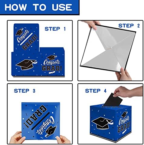 Gatherfun Graduation Decorations Blue Card Box