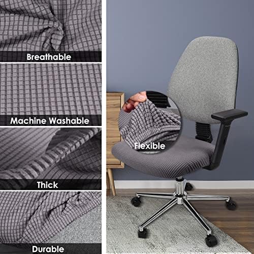 Yikko Soft Stretch Spandex Jacquard Slipcovers 4 Grey