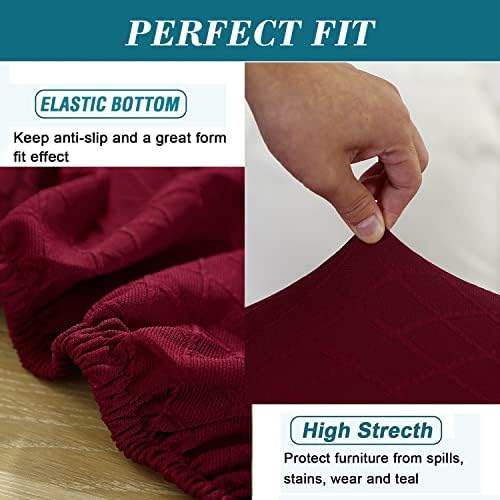 ANWUCHEN Rectangular Stool Covers 4 Pack Red