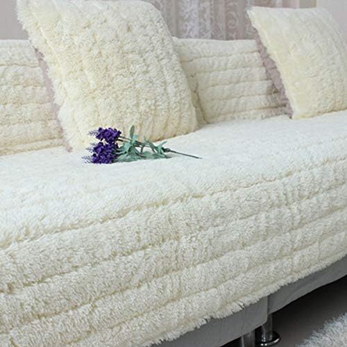 Plush Cream Sofa Slipcover Cover 43x94 Rectangular