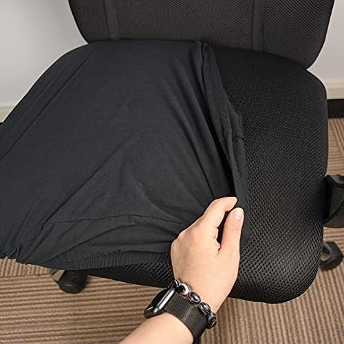 Thyores 2 Pcs Office Chair Seat Covers Black