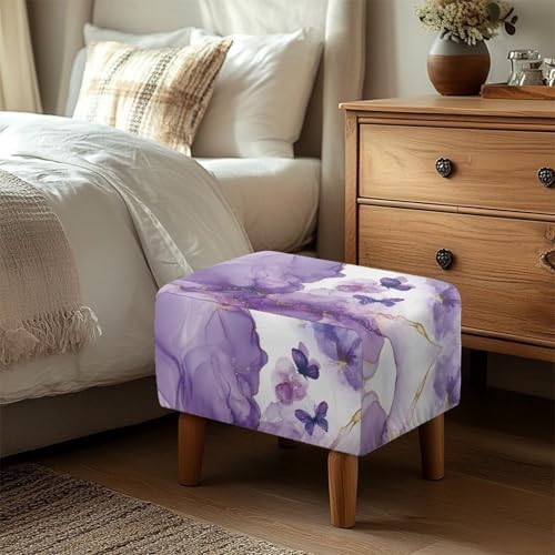 Square Ottoman Covers with Elastic Bottom Removable Slipcover