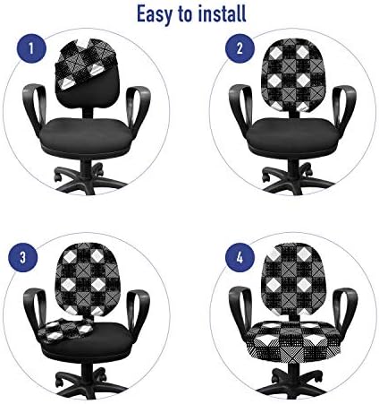 Ambesonne Geometric Office Chair Slipcover Charcoal Grey
