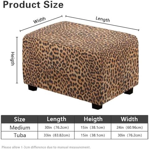 Leopard Print Stool Cover for Ottoman