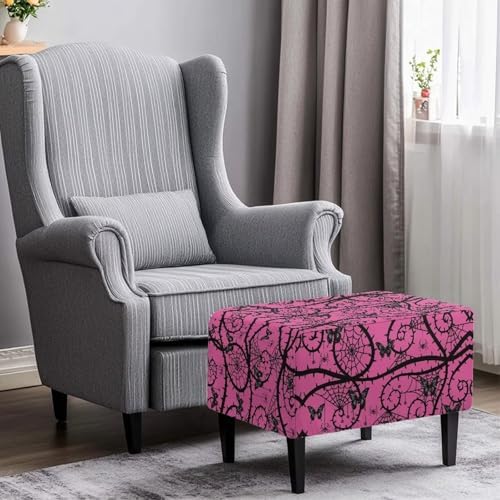 Gothic Butterfly Ottoman Cover for Stools and Benches