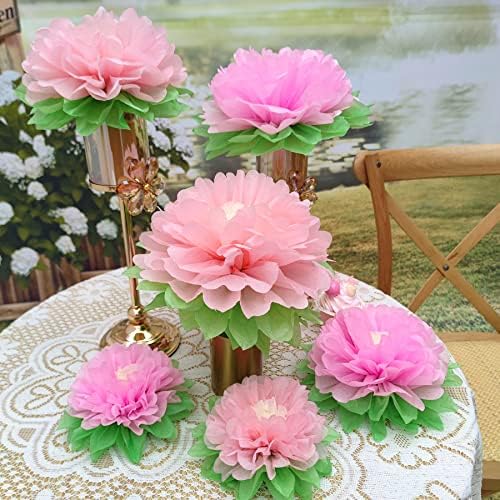 Pink Flowers Decoration 6PCS for Party and Home Use