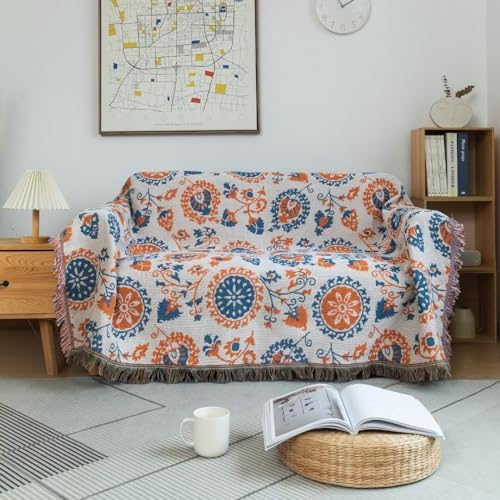 ROOMLIFE Thick Knitted Sofa Cover Slipcover Bohemian Design Blanket Universal 71x150