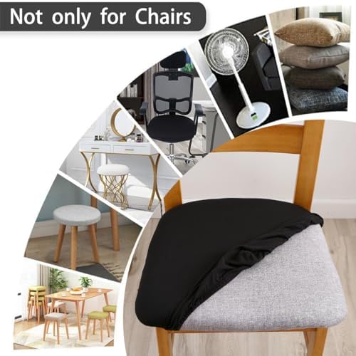 DLMWELL Stretch Black Chair Covers Set of 4 for Dining Room
