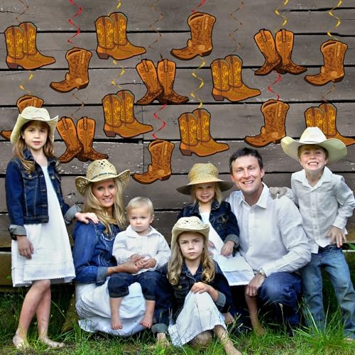 60PCS Western Cowboy Boot Hanging Decorations for Parties