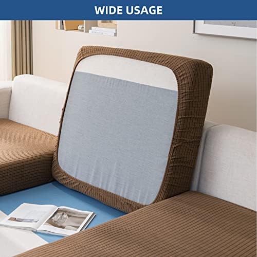 Eismodra Sofa Slipcover for 3 Cushion Couch Set Light Brown Stretchy Elastic