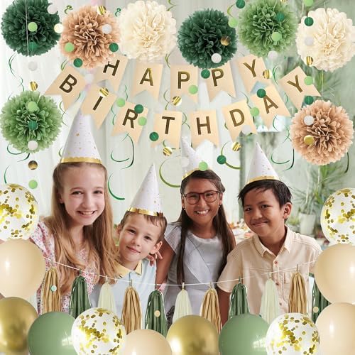 Green Birthday Party Decorations for Women Girls