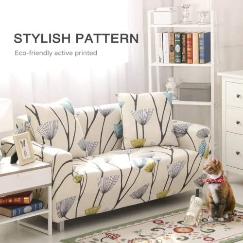 Lamberia Printed Stretch Sofa Cover with Two Free Pillow Cases