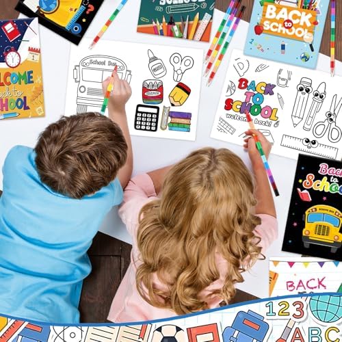 24Pcs Back to School Coloring Books with Pens