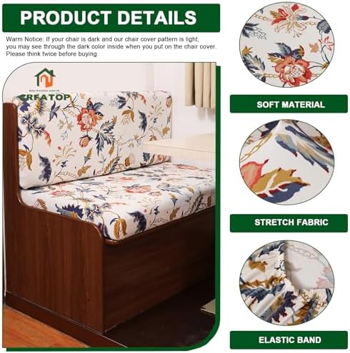CRFATOP 2 Piece RV Dinette Cushion Slipcover Set