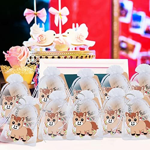 40 Pack Pony Keyring Pack for Party Favor and Guest Gift
