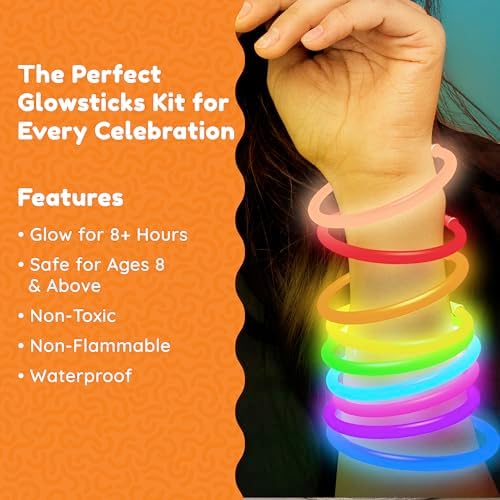 Glow Fever 1200pcs Glowsticks Party Pack with 8 Sticks and Connectors