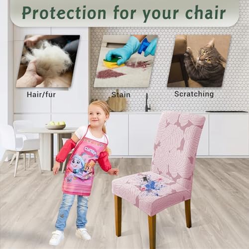 Dining Chair Covers Set of 4 Stretch Spandex Pink
