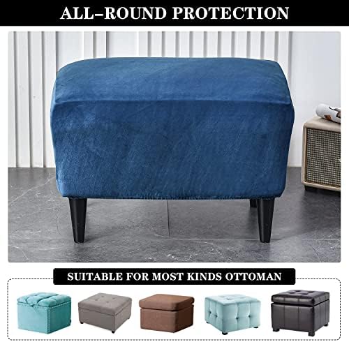 Stretch Velvet Ottoman Cover for Living Room Stool