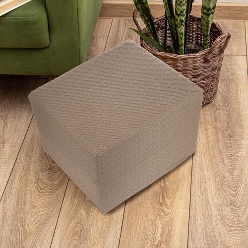 Uxcell Stretch Ottoman Cover for Foot Stool Living Room Bedroom Black Medium