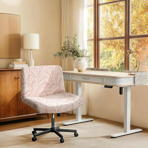 Fuloon Armless Chair Slipcover Reed-Jacquard Pink