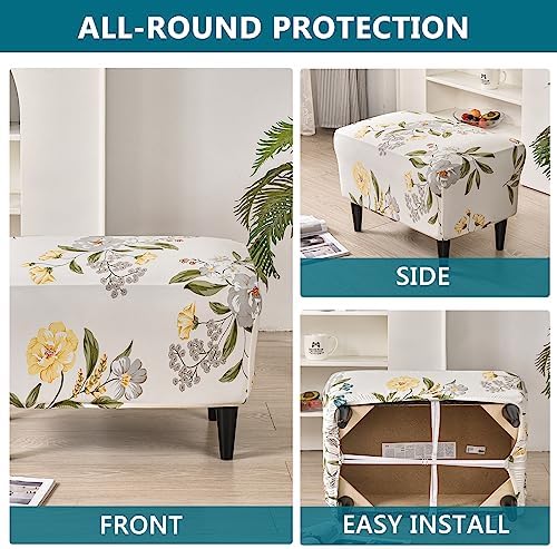 KRFOONN Stretch Ottoman Cover for Stool and Footrest
