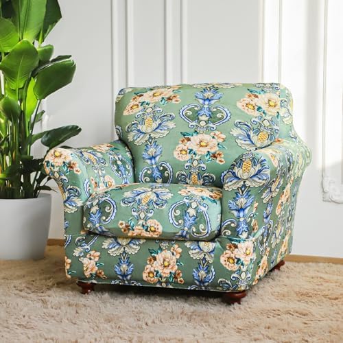 EVOLLER 2 Piece Armchair Slipcover Velvet Green