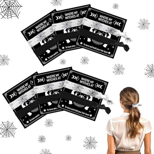 6Pcs Halloween Hair Ties for Girls Witch Theme Party Favors
