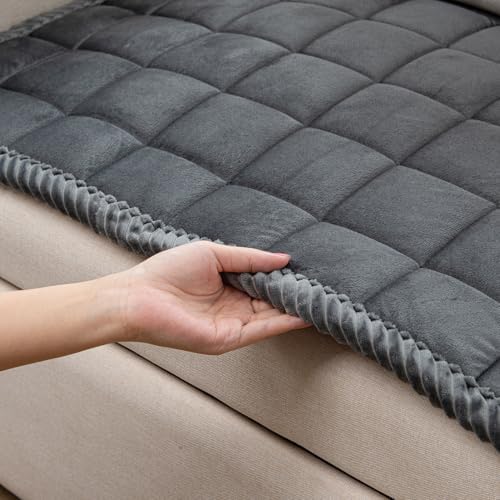TAOMOCASTL Fuzzy Dog Couch Cover with Nonslip Design