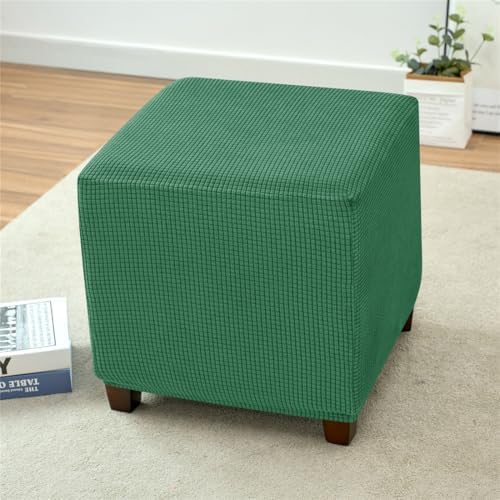 Stretch Jacquard Square Ottoman Cover for Stool and Footrest