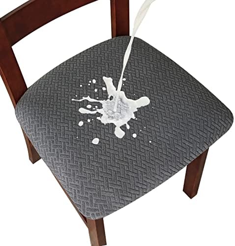 Genina Waterproof Dining Chair Covers 4 Pcs Dark Gray