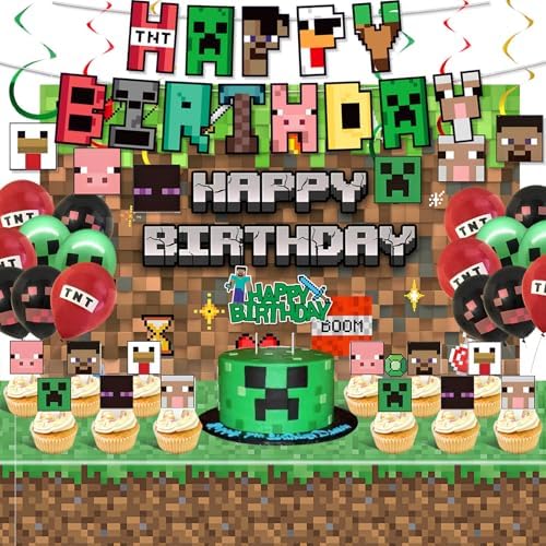 Pixel Birthday Party Decorations Set