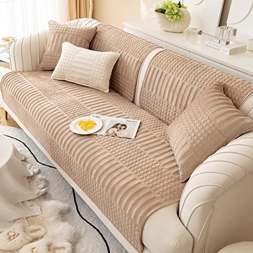vctops Geometric Quilted Velvet Sofa Cover