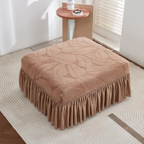 YOCOVER Rectangle Ottoman Covers with Ruffle Skirt