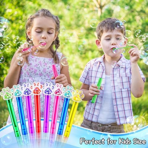 24PCS Glitter Paw Print Bubble Wands for Kids Party Favors