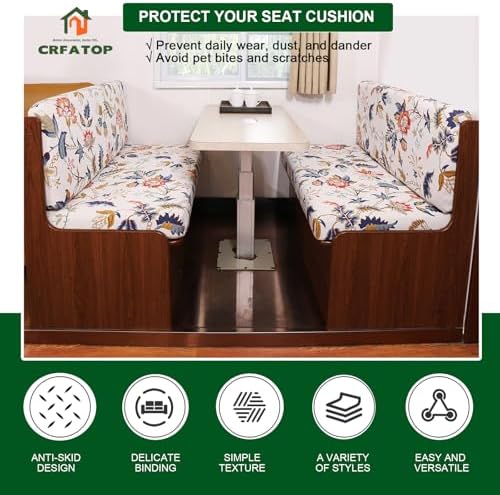 CRFATOP 2 Piece RV Dinette Cushion Slipcover Set
