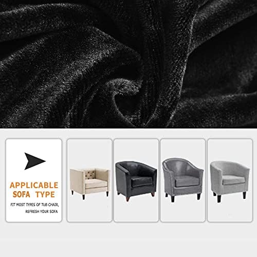 Velvet Tub Chair Covers with Cushion 2 Pieces