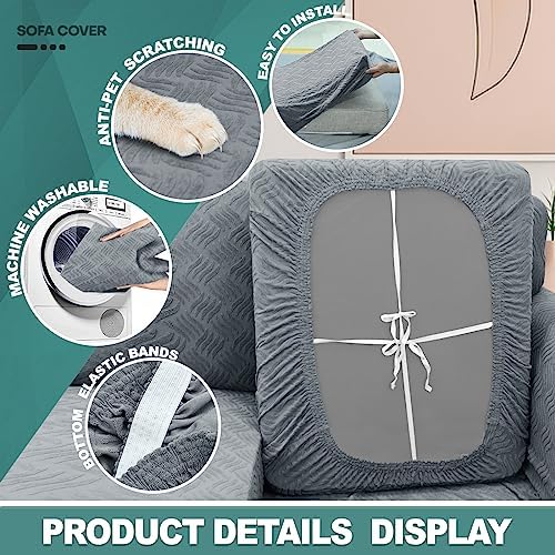 YEMYHOM Leaf Pattern Sofa Slipcovers 3-Piece Set