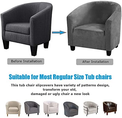 MIFXIN Velvet Tub Chair Slipcover for Living Room