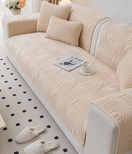 Velvet Plush Sofa Slipcover for Dogs and Kids