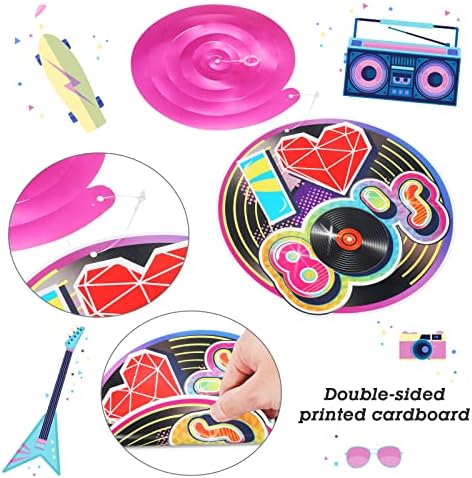 Containlol 80s Party Decorations 53 Pieces Neon Hanging Swirls
